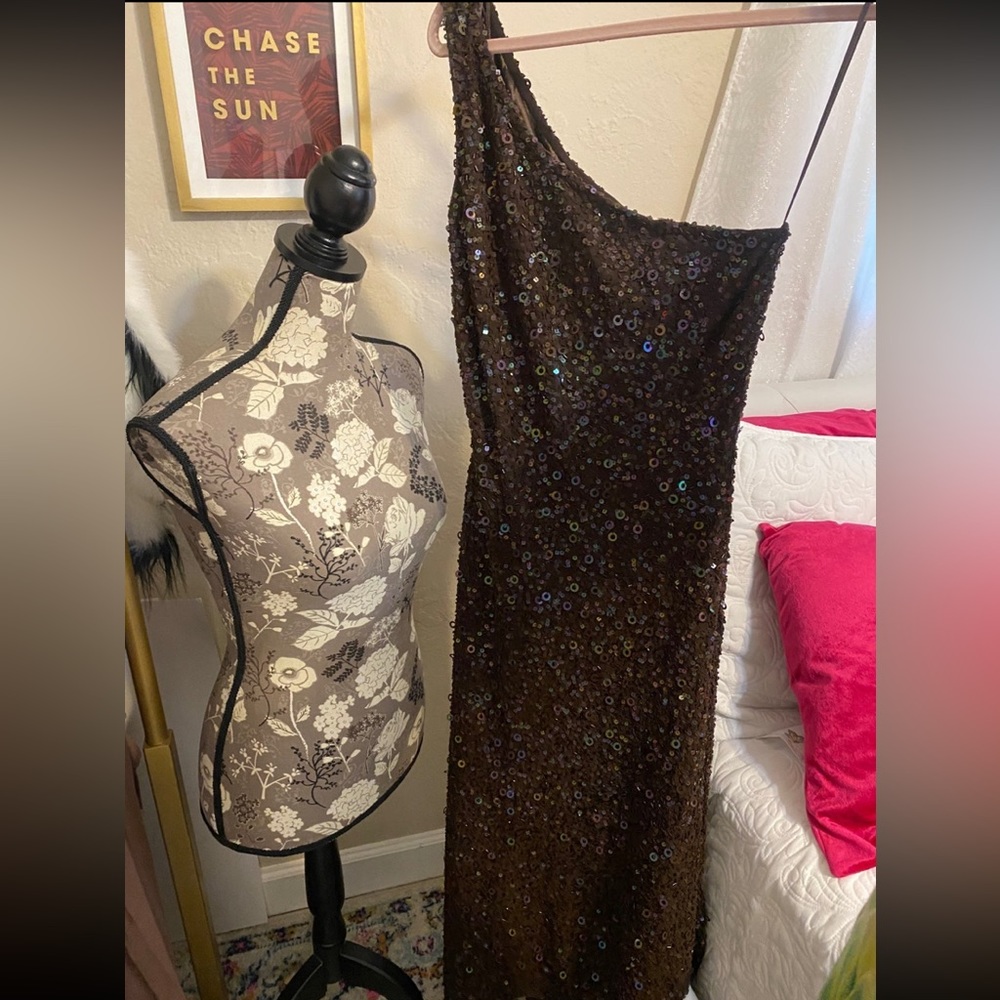 Chocolate brown sequin dress